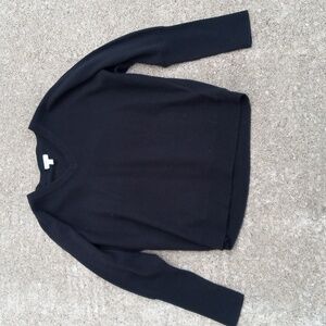 Garnet Hill Black 100% Cashmere Womens Oversized Sweater Quiet Luxury, Small